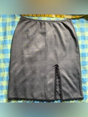 Gray Skirt with Lace Trim